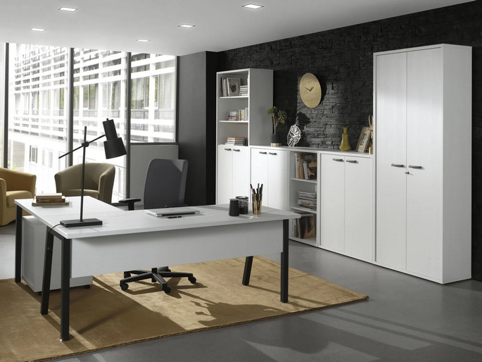 bureau moderne pivotant chene gris sergie